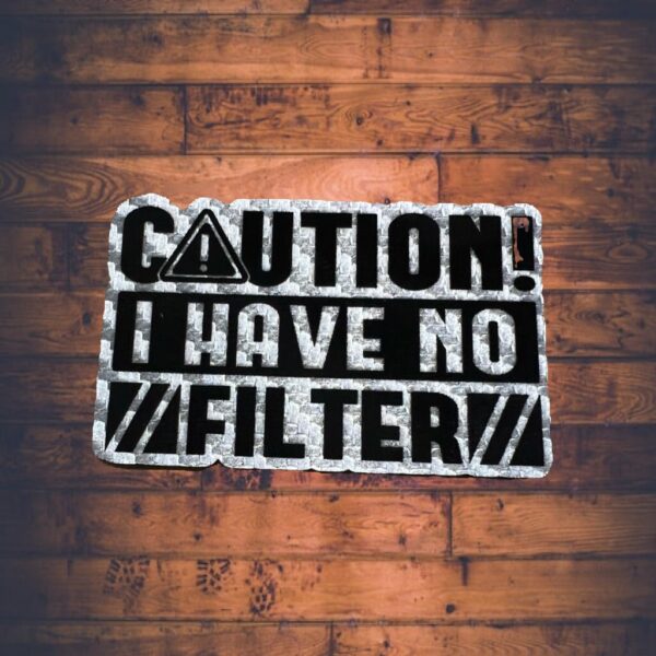 Caution I Have No Filter leatherette patch Richardson 112 cap - Image 2