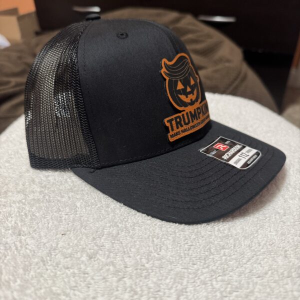 Trumpkin Trump Halloween Pumpkin laser engraved patch cap - Image 4